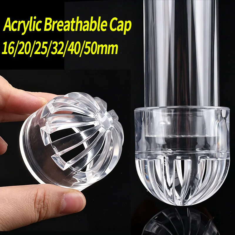 1~5pcs Acrylic Breathable Cap Transparent Aquarium Pipe Fittings Net Fish Tank Gutter Guard Mesh Water Hose Filter Accessories