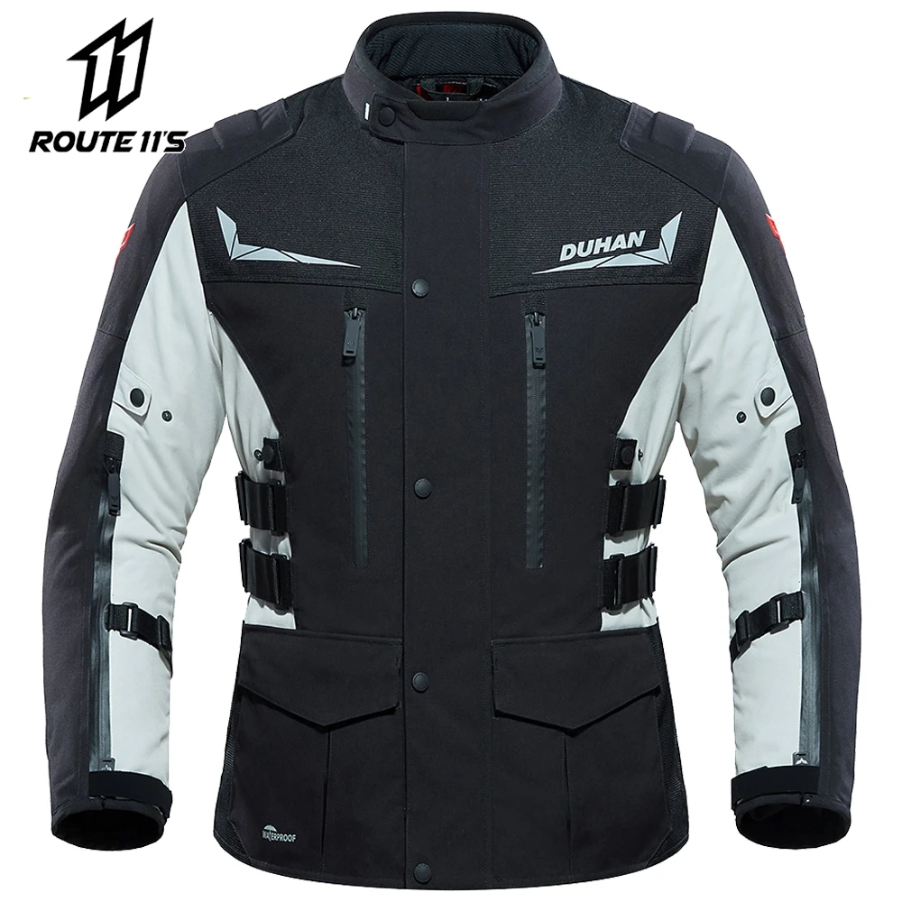 DUHAN Motorcycle Heating Jacket Cold-proof Men Winter Waterproof Warm Moto Cycling Chaqueta Reflective Detachable Inner Liner