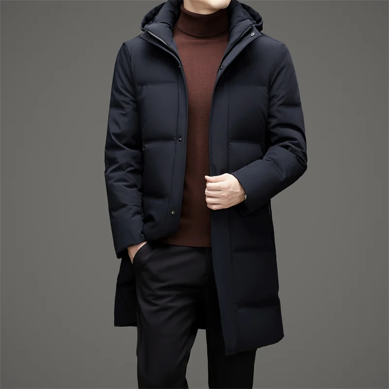 

YEAE Long Down Jacket Man 90 Duck Down Padding Warm Down Jacket for Men Fashion Coats for Men Designer Luxury Clothing Men