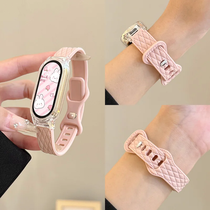 Silikonarmband für Huawei Band 10/9/8 Zubehör Sportarmband Pulseira Correa + transparente Hülle für Huawei Band 10 9 NFC/8 NFC