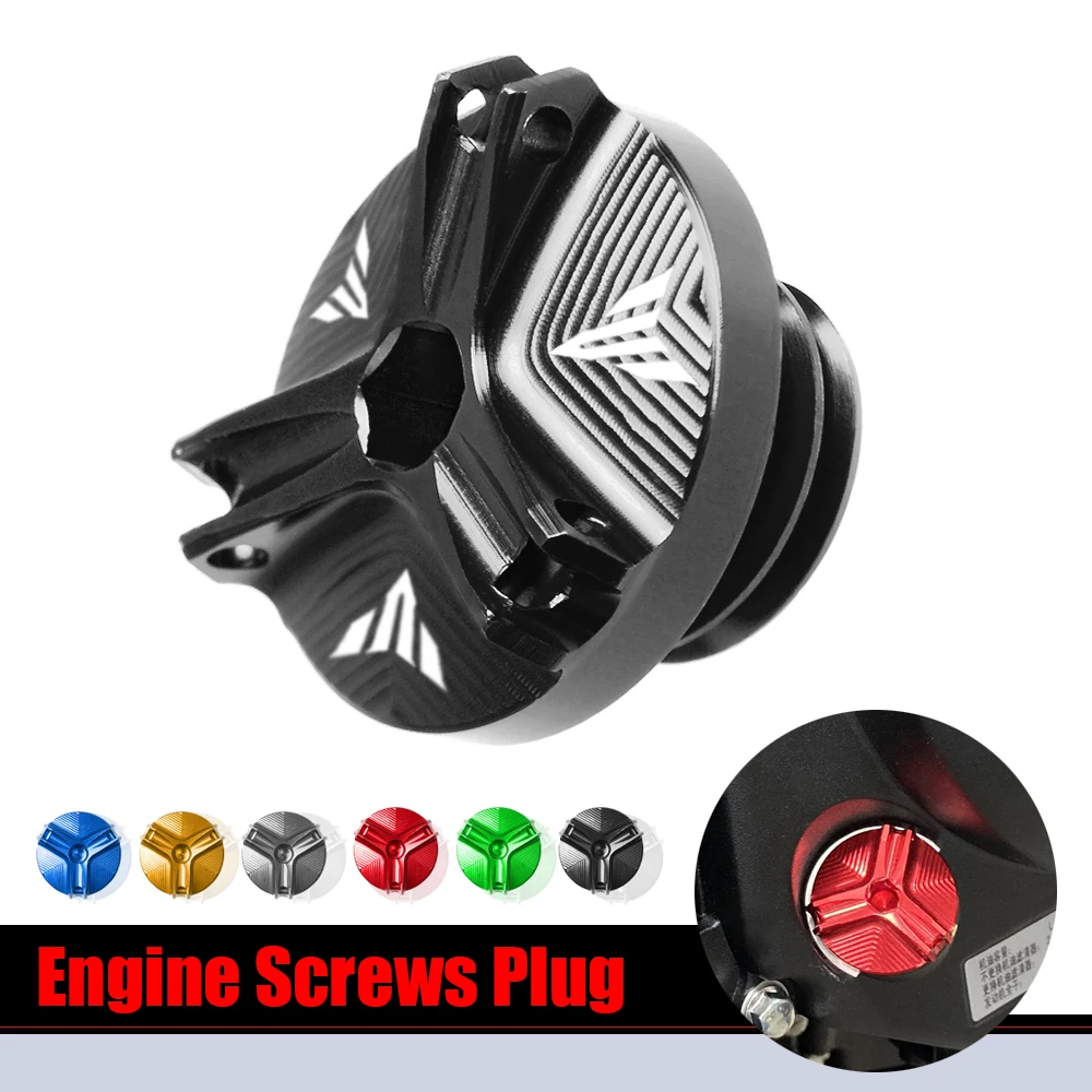 CNC Motorcycle M28*3.0 Aluminum Engine Oil Cup Fuel Filler Tank Cap Cover Screw Plug For YAMAHA MT03 MT07 MT10 FZ07 FZ10
