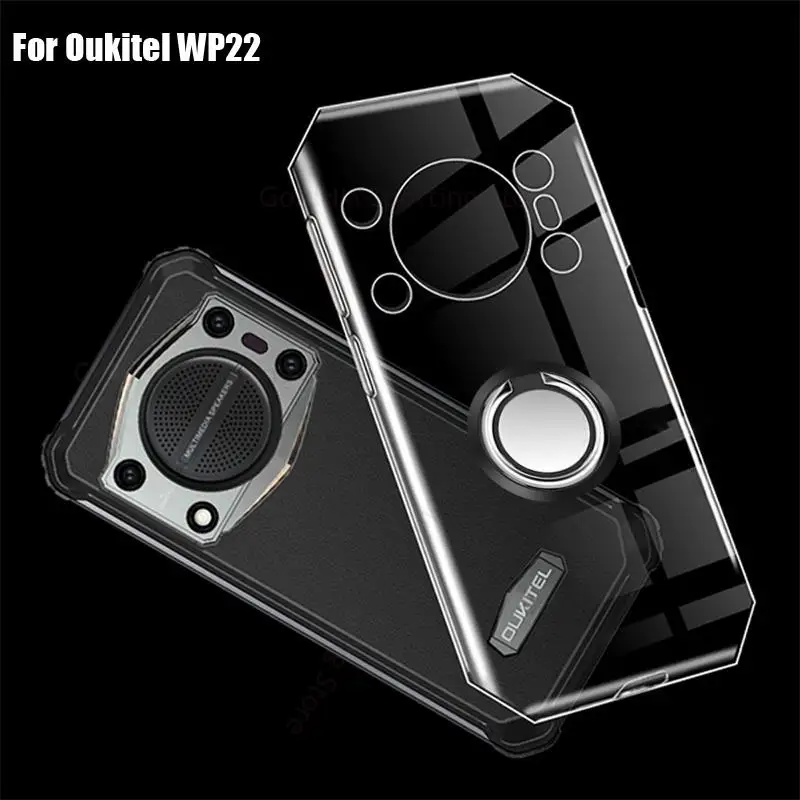 

Funda For Oukitel WP22 5G Transparent Soft Shockproof Case Capa For Oukitel WP22 Magnetic Ring Kickstand Cover For OUKITEL WP22