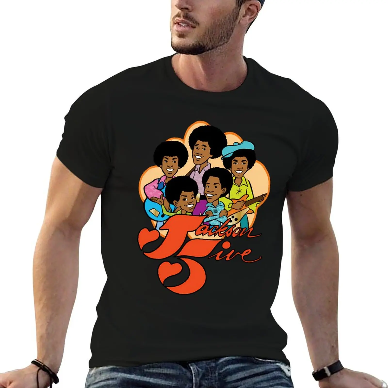 

man cotton Style Distressed 100% shirt t Jackson T-Shirt luxury brand Cartoon shirt men cotton t 7039S 5 Vintage Retro
