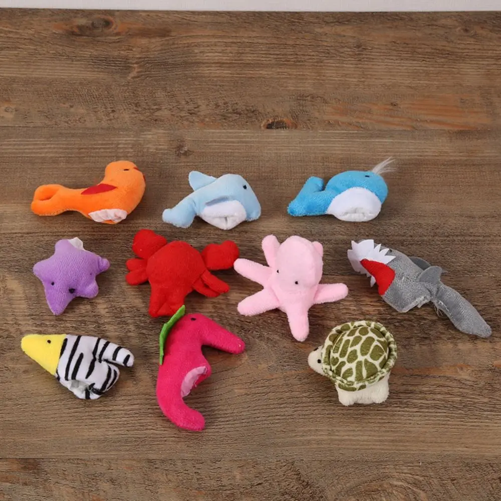 Educational Toy Mini Animal Hand Puppet Safety Montessori Doll Finger Puppet Toy Set Rabbit Colorful Marine Organism Hand Puppet