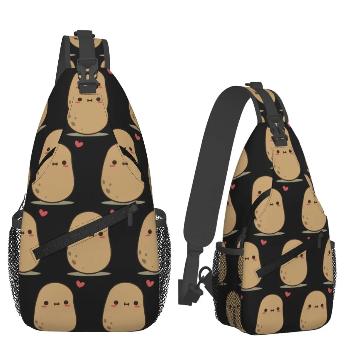 

Cute Potato In Love Chest Bag Men Sling Crossbody Backpack Chest Bag Traveling Hiking Daypack Shoulder Bag