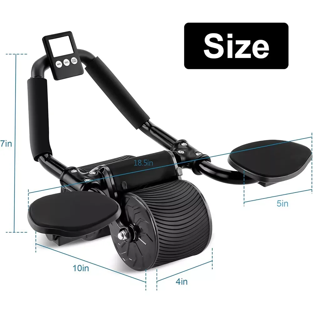 عجلة Ab Roller مع دعم الكوع، عجلة البطن ذات الارتداد التلقائي المطورة لدعم الكوع، 2 في 1 لوح وتمارين البطن #6