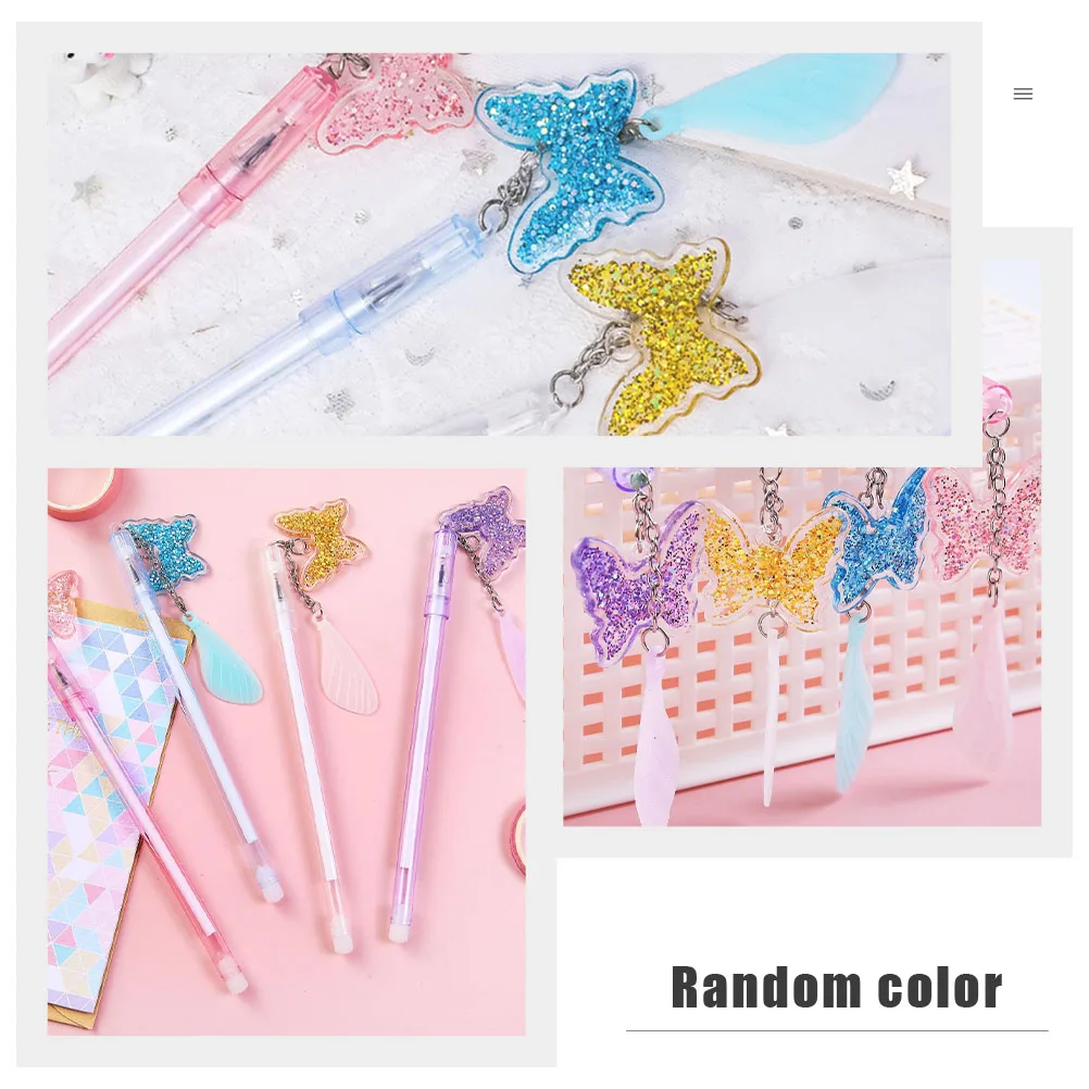 

15pcs Gel Pens With Butterfly Pendant Pens For Students School Office Writing Journaling Doodling Marker Signature Portable