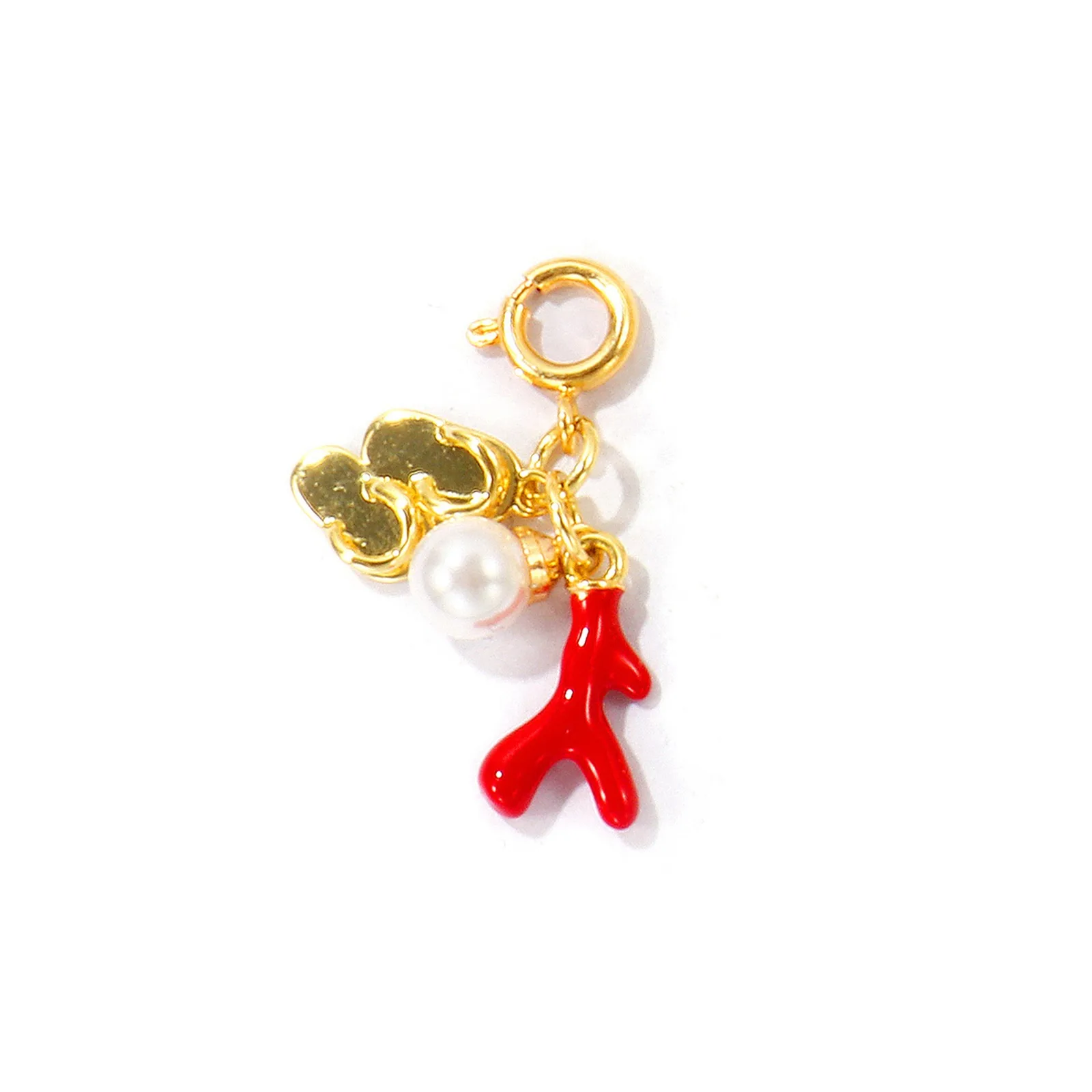 1 Stück Messing-Anhänger 18K Vergoldet mit Federringverschluss Bikini-Deko Fisch Seestern Sonne Anhänger DIY Halskette für Damen Schmuck – Detail 4