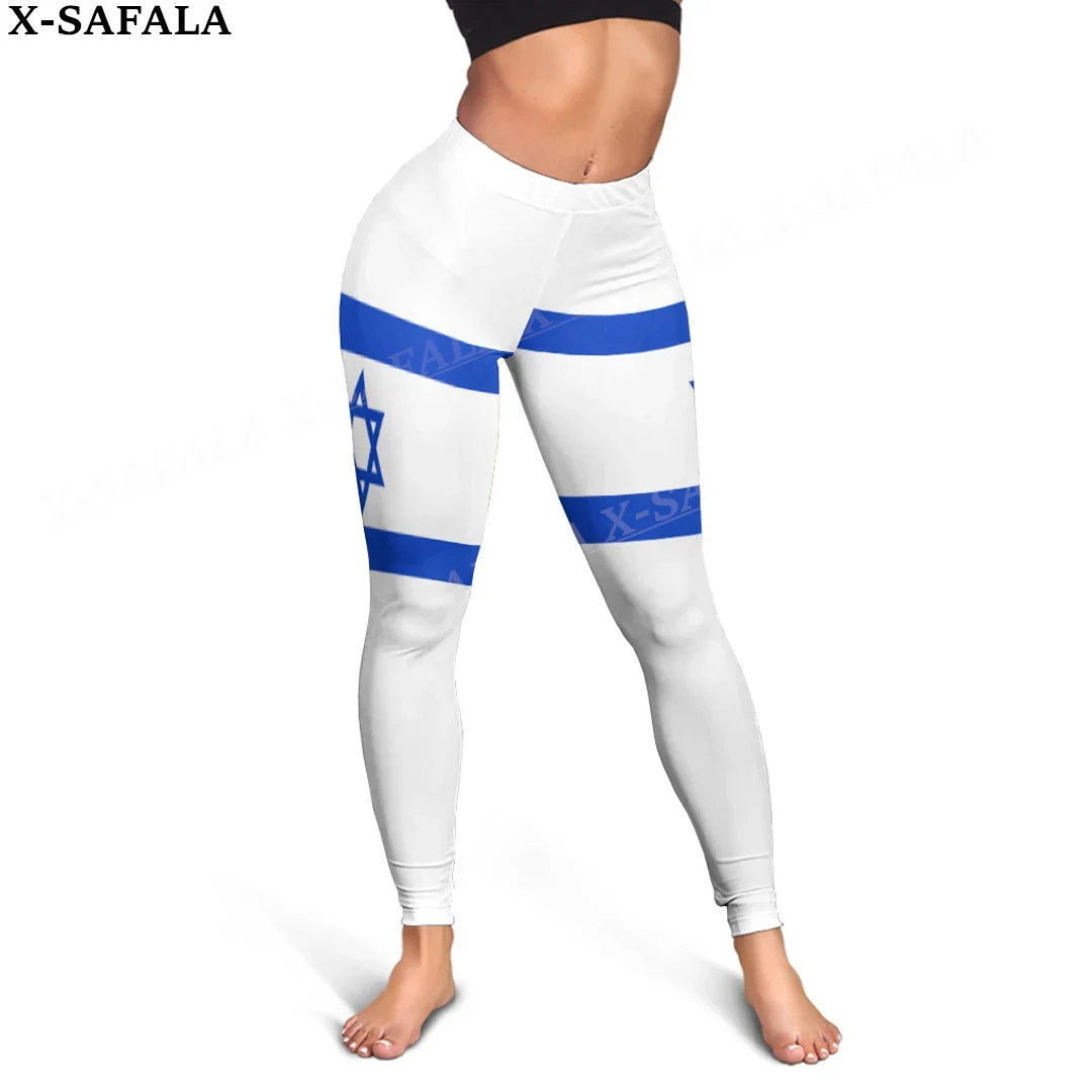 Israel Coat Of Arms Love Country Leggings 3D Print Women Yoga Girl Stretch GYM Slim High Waist Legging Summer Sports-1