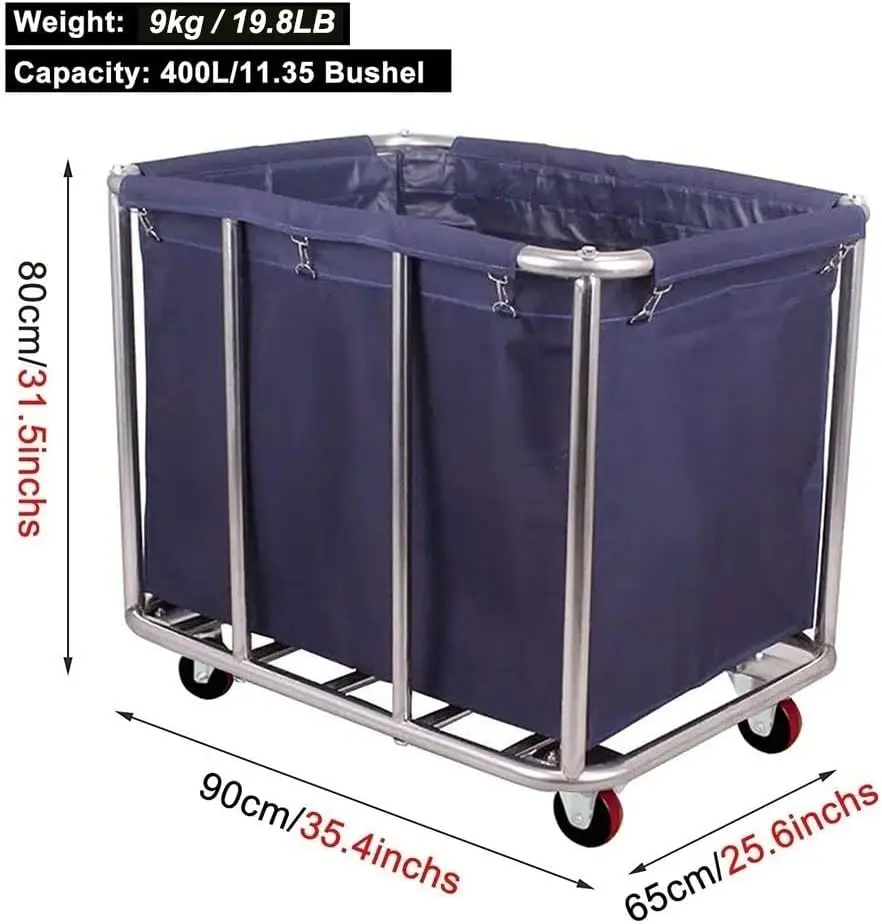 Large Laundry Cart With Wheels Heavy Duty Rolling Storage Basket Organizer 330Lb Load Truck for Large Family or Commercial