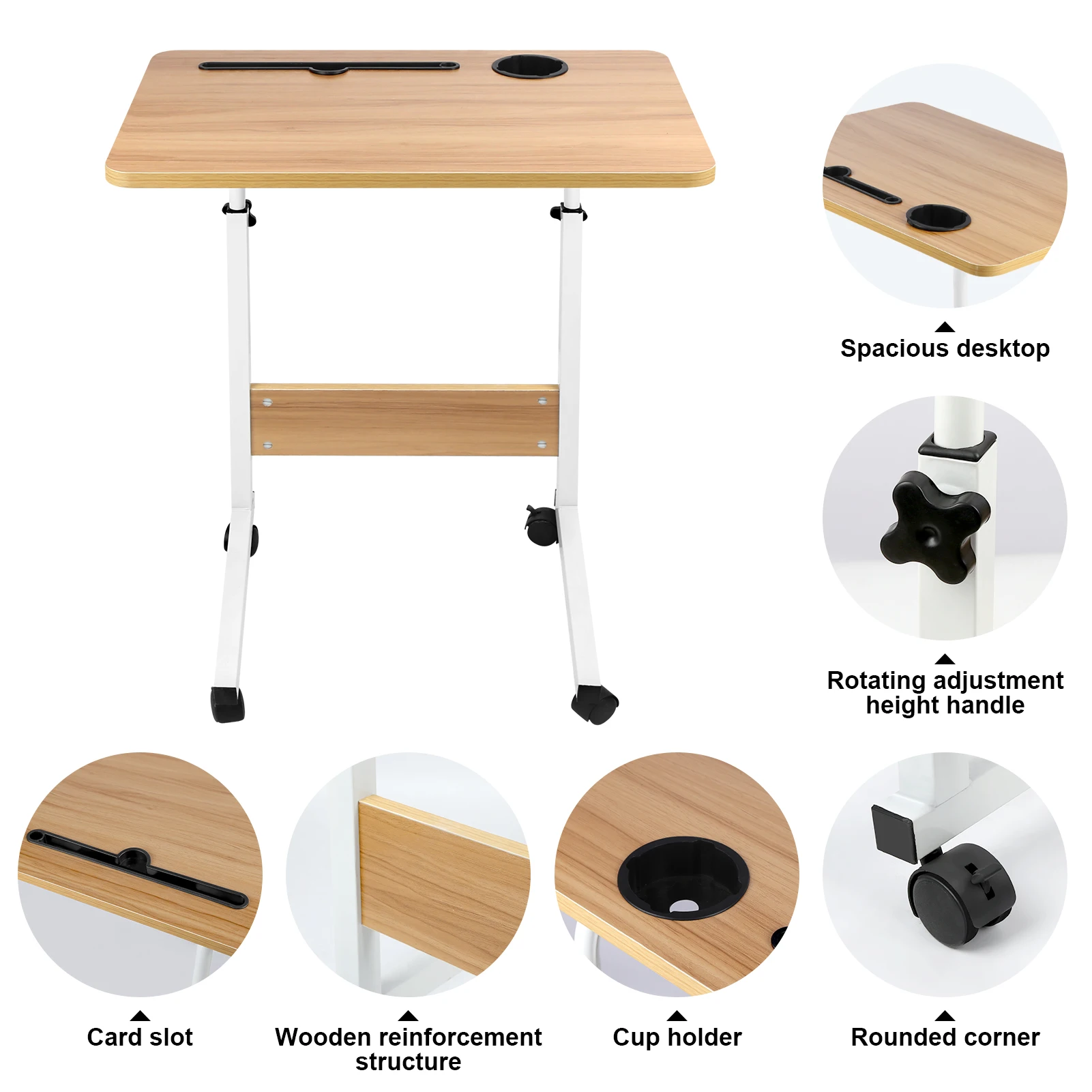 Mesa de elevación móvil para teclado, soporte para ordenador, fácil de quitar, organizadores de madera para el hogar, mesa de juegos, HWC,