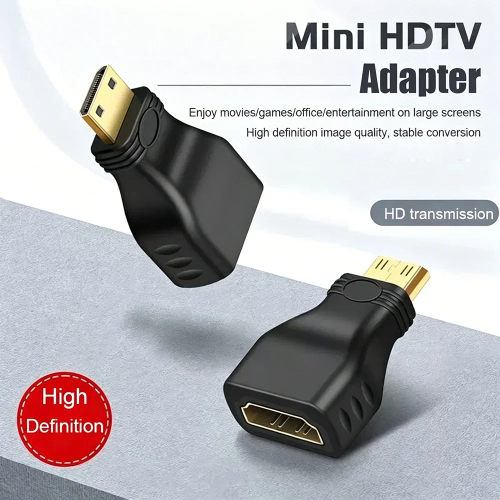 QGeeM MINI HDMI-Compatible Male to HDMI-Compatible A Female Adapter Converter 1080P 2K 4K for MINI PC HDTV 1/2 pcs HD CAMERA 550