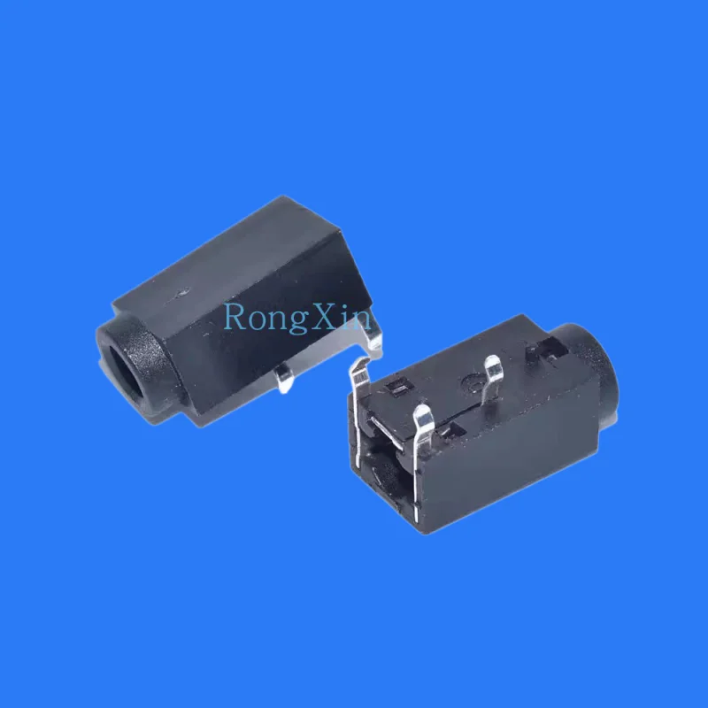 100pc/ PJ-312 black earphone power socket 3-pin pin with positioning column Ф 3.5MM socket socket