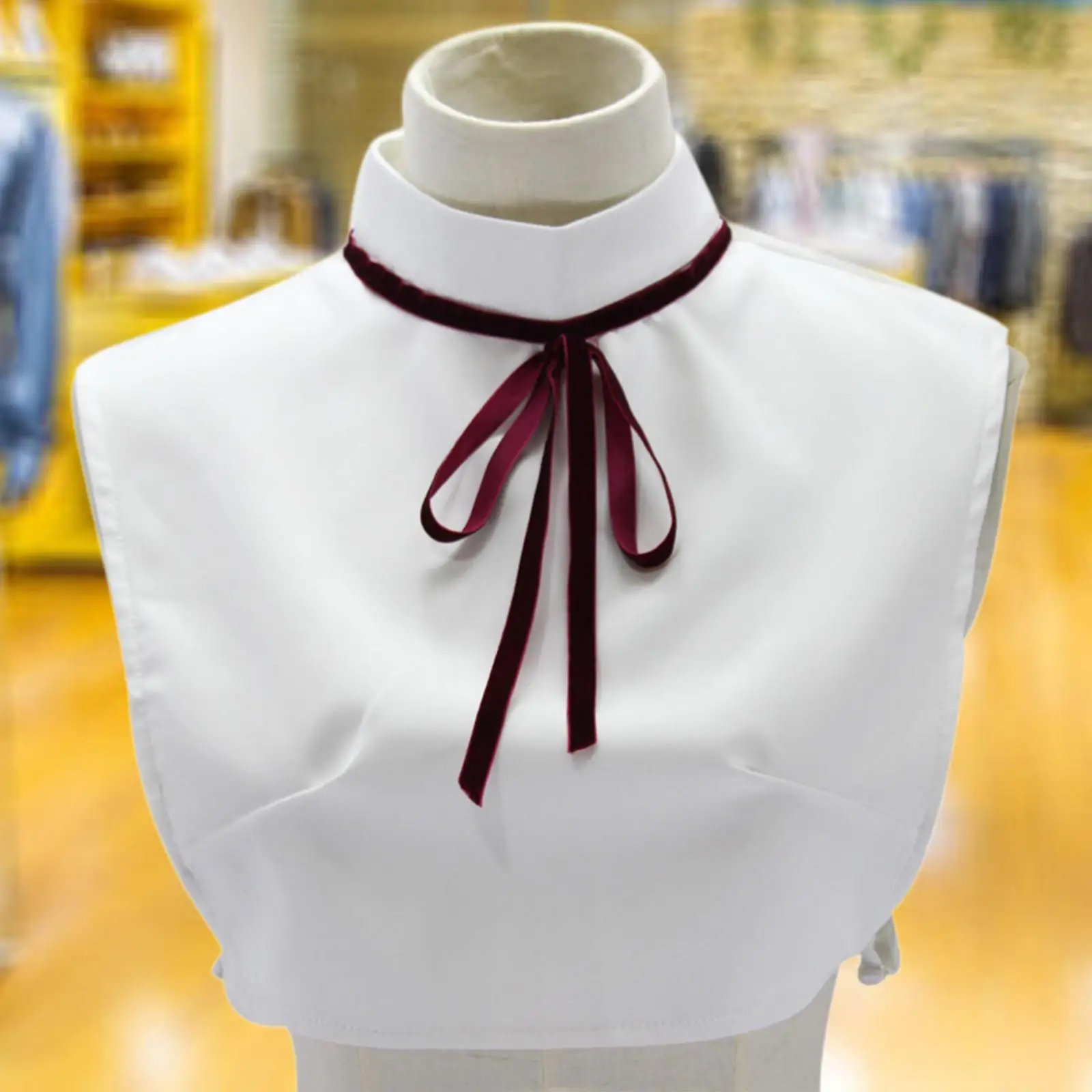 

Ribbon Bow Tie High Collar Stylish Decorative Collar for Sweater Shirts Work