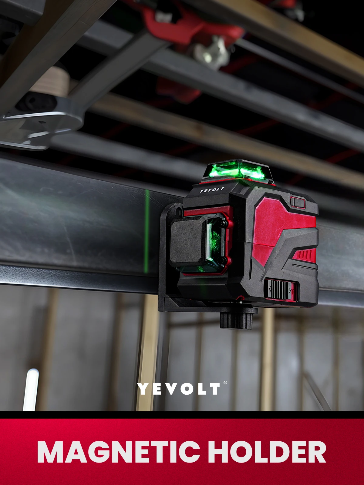 Imagem -04 - Yevolt-nível Laser Suporte de Parede Magnético Tripé em Forma de l Adaptador Rotativo Suporte de Suporte Yvxs2lm360 Yvxs3dlm360