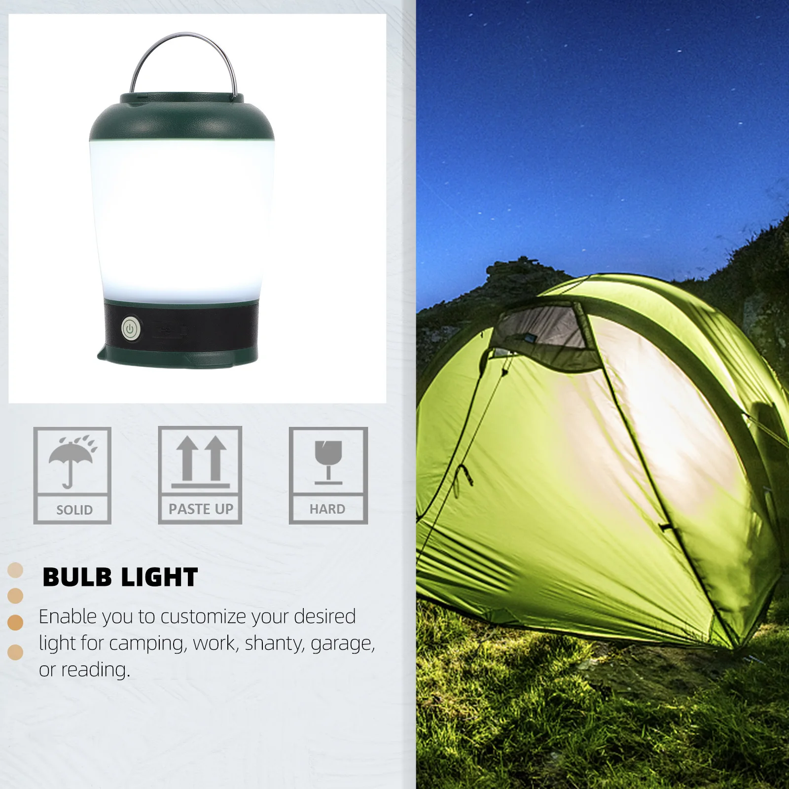 

1 комплект аварийного кемпингового освещения, супер яркая перезаряжаемая светодиодная лампа с USB-аккумулятором, совместимость для походов на открытом воздухе, подвесная