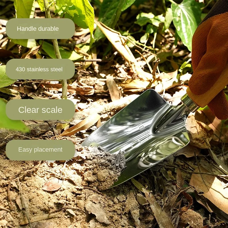 พลั่วขุดดินแบบกว้างสำหรับปลูกเครื่องมือมือในสวนใช้ในกระถางปลูกต้นไม้ใช้ในครัวเรือนอุปกรณ์ทำสวนสำหรับขุดดินปลูกวัชพืช