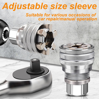 1 Set of Manual Socket Adjustable Magic Socket Quick Multifunctional Hexagonal Tool for Car Repair Ratchet Wrench