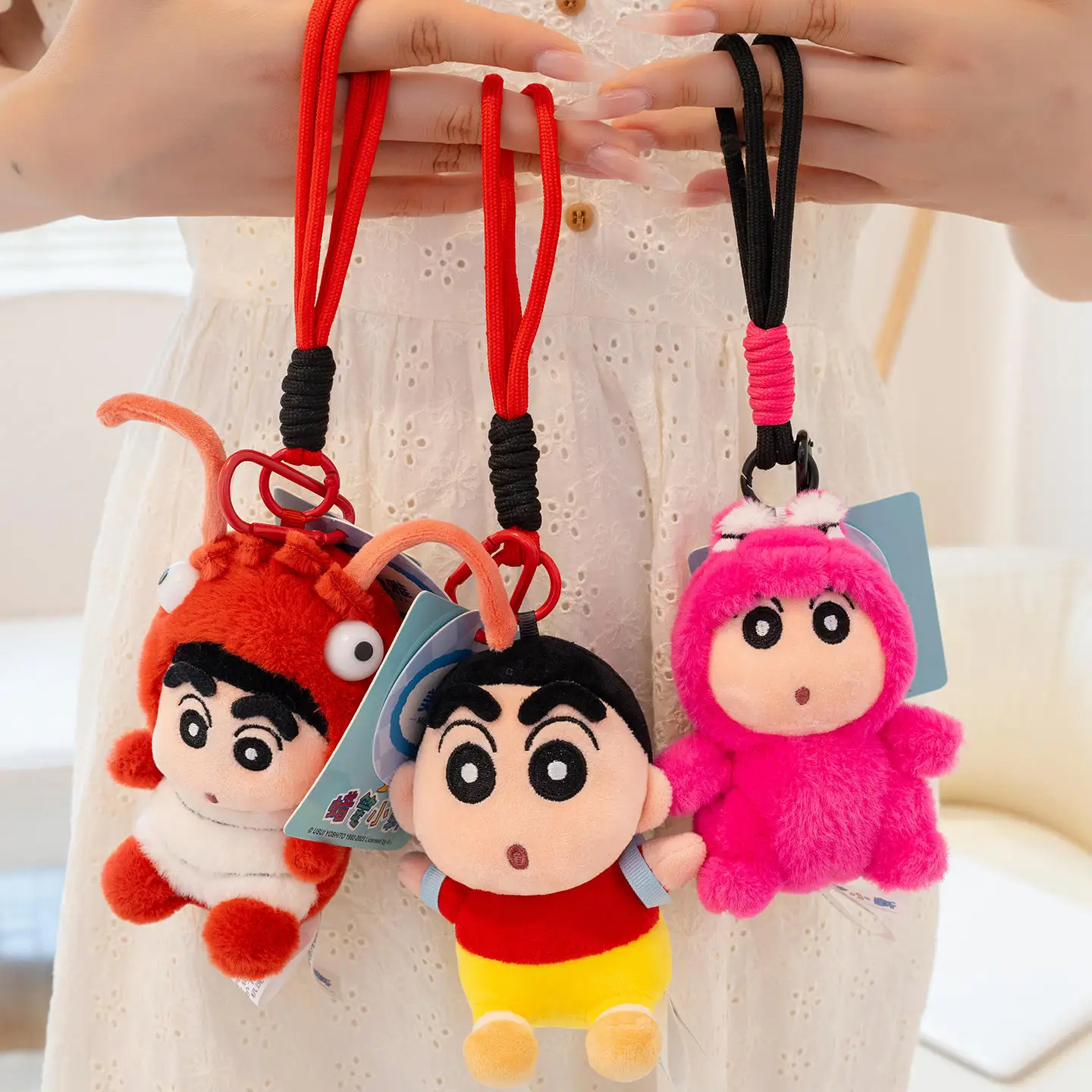 With Tag Crayon Shin-chan Plushies Cute Stuffed Anime Shin Chan Turn into Waniyama Bee Turtle Doll Backpack Pendant Gifts Girl