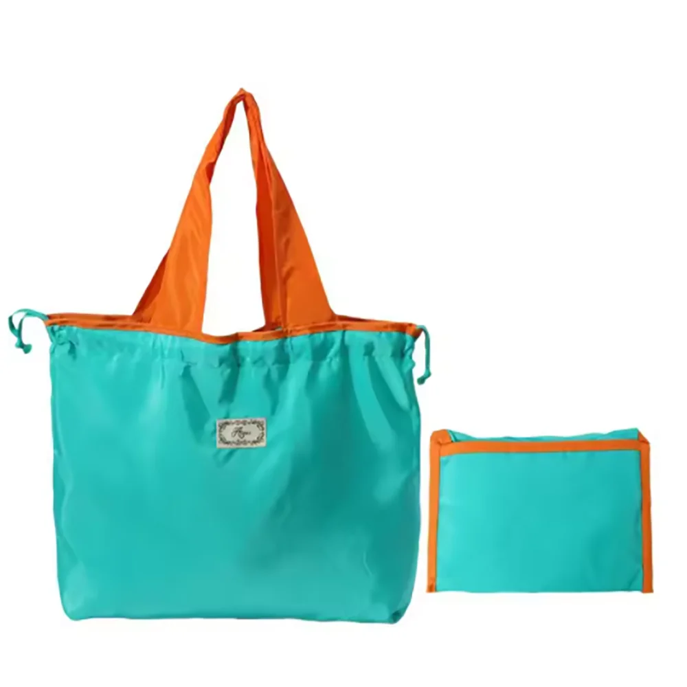 

1Pcs Drawstring Eco-Friendly Fashion Supermarket Shopping Bag Foldable Shopping Bag Reusable Waterproof Travel Grocery Bag