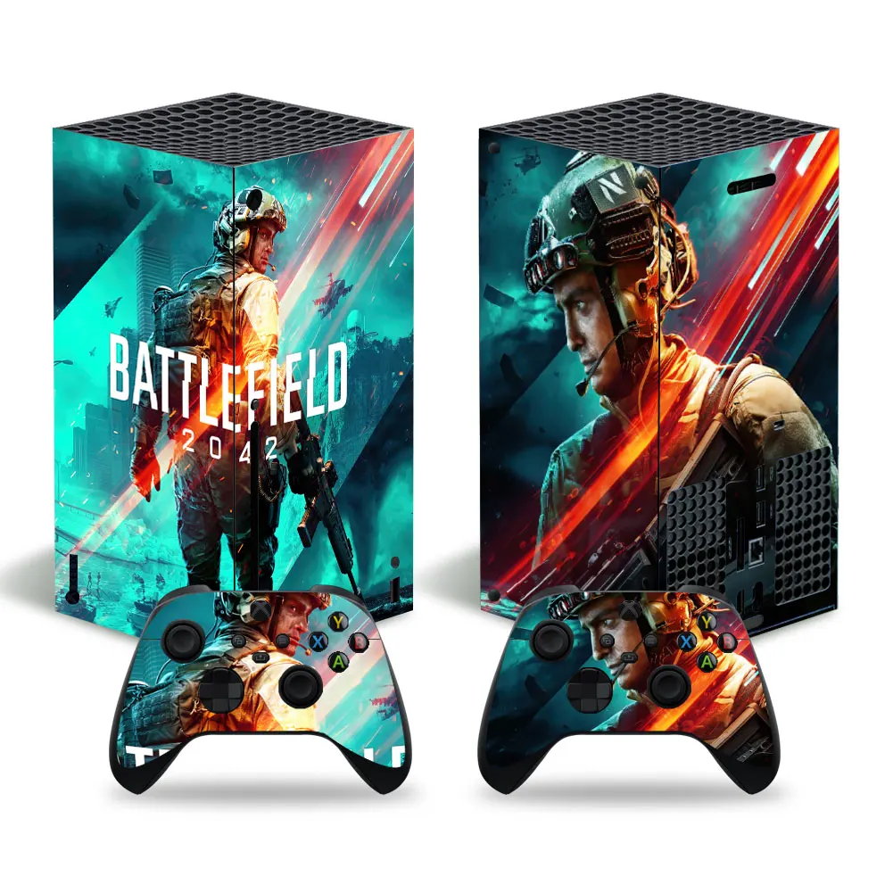 Game Battlefield 2042 XSX skin Sticker Decal Cover for Xbox Series X Console and 2 Controllers Xbox SeriesX Skin Sticker Vinyl