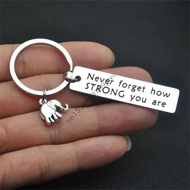 D0UF Metal Elephant Keychain يرمز إلى حكمة القوة الهدية الملهمة لدافع الشجاعة الديكور