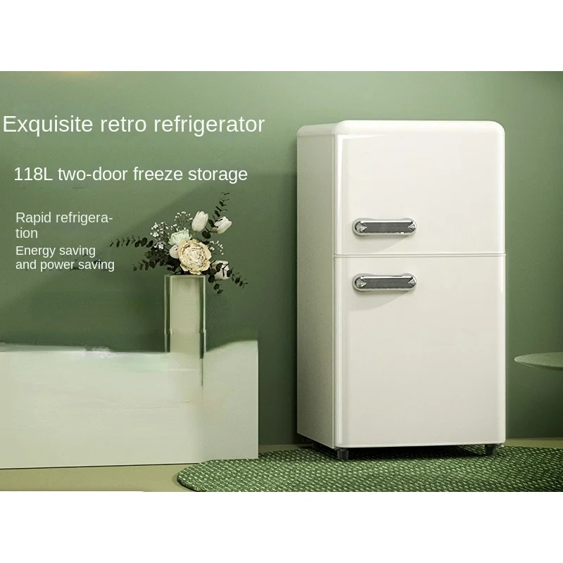 Refrigerator Mini Small Household Rental Room Dormitory Double Door Energy Saving and Power Saving Freeze Storage