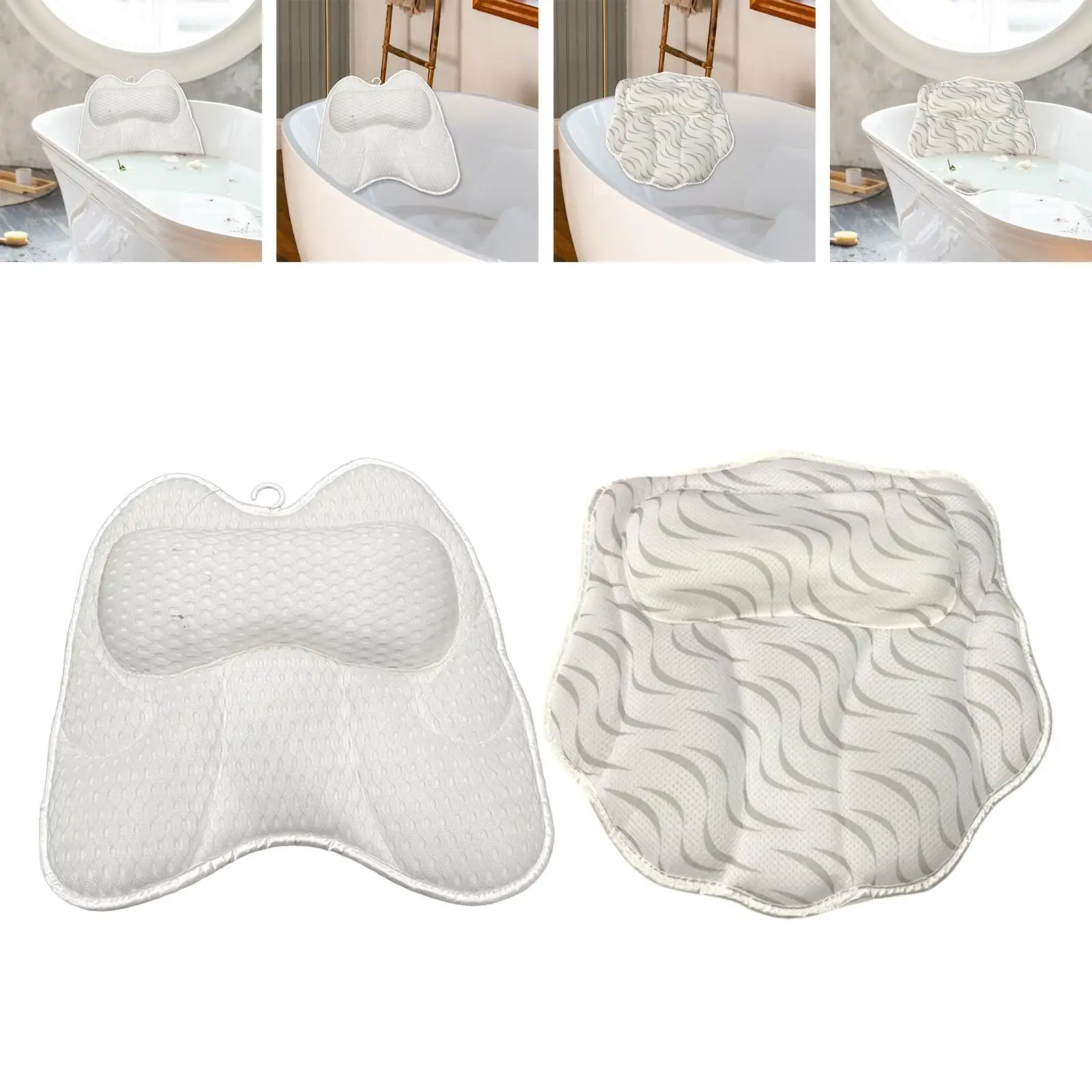 Bath Pillow, Bathtub Pillow, Headrest, Bathtub Pillow, Bathtub Cushion to Support Head, Back, Shoulders And Neck