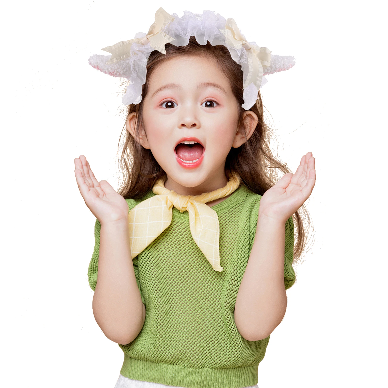 

Lolita Headb Cute Lamb Ears Lace Bow Hairb for Girls Lightweight Comfortable Party Cosplay Accessories Women Girls Sweet