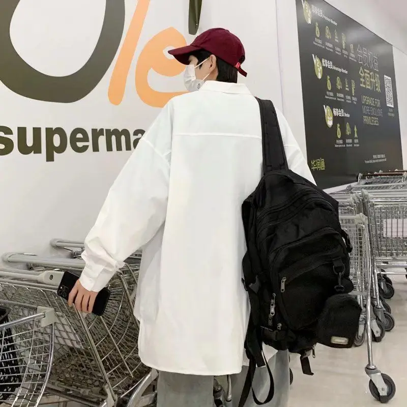 Boyfriend 2024 Spring and Autumn New Square Collar Button Fashion Solid Color Loose and Versatile Casual Long Sleeve Shirts