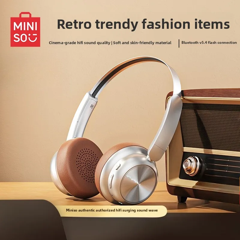 

Miniso MLD99 Retro Over-Ear Bluetooth Headphones - Stylish Wireless Sport Headset for Women Students Gym/Outdoor Versatile Use