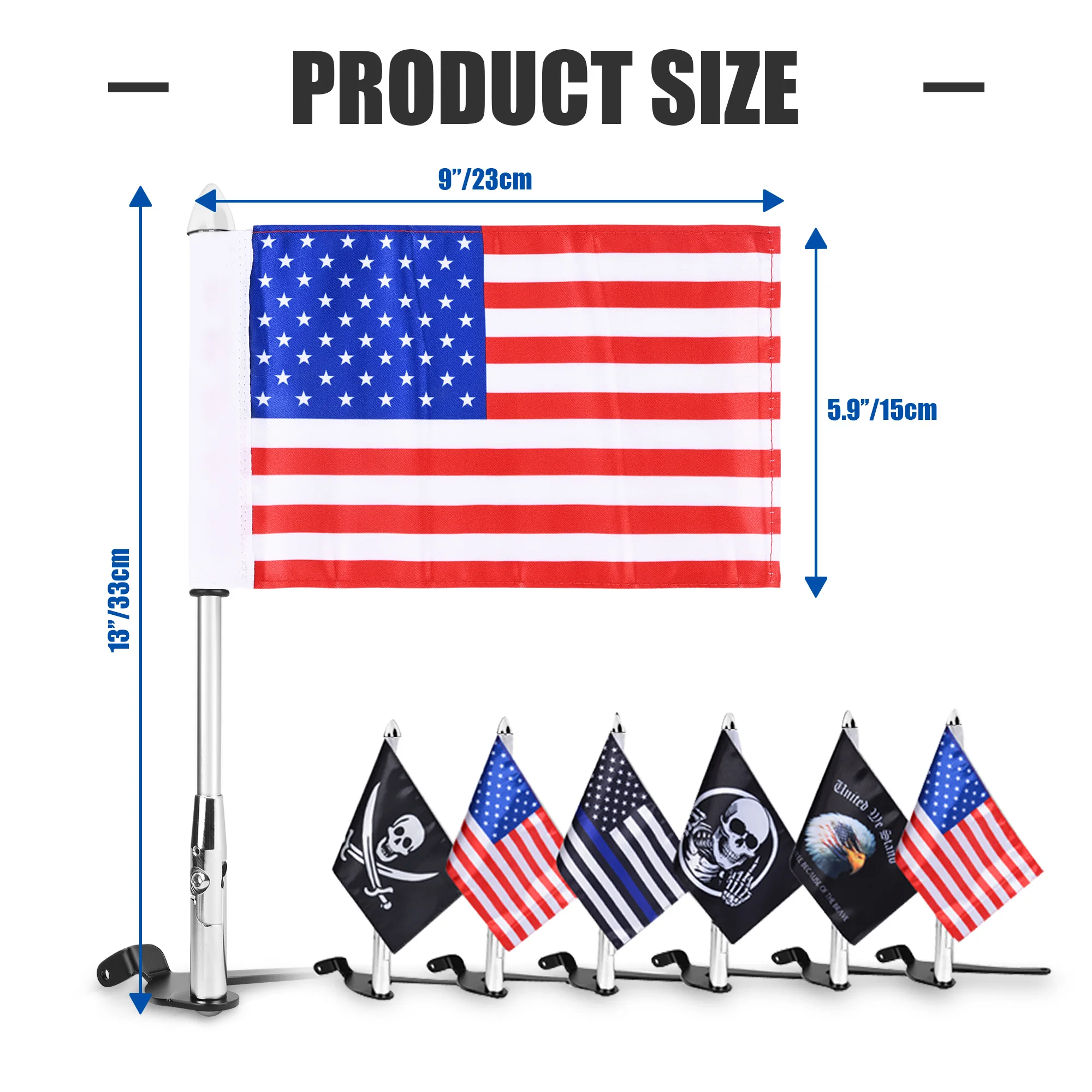 Motorcycle Flags Trunk Flagpole Bracket Aluminum Foldable Flag Pole Mount Kit for Can-Am Spyder F3-Limited 2017-2023 Spyder RT