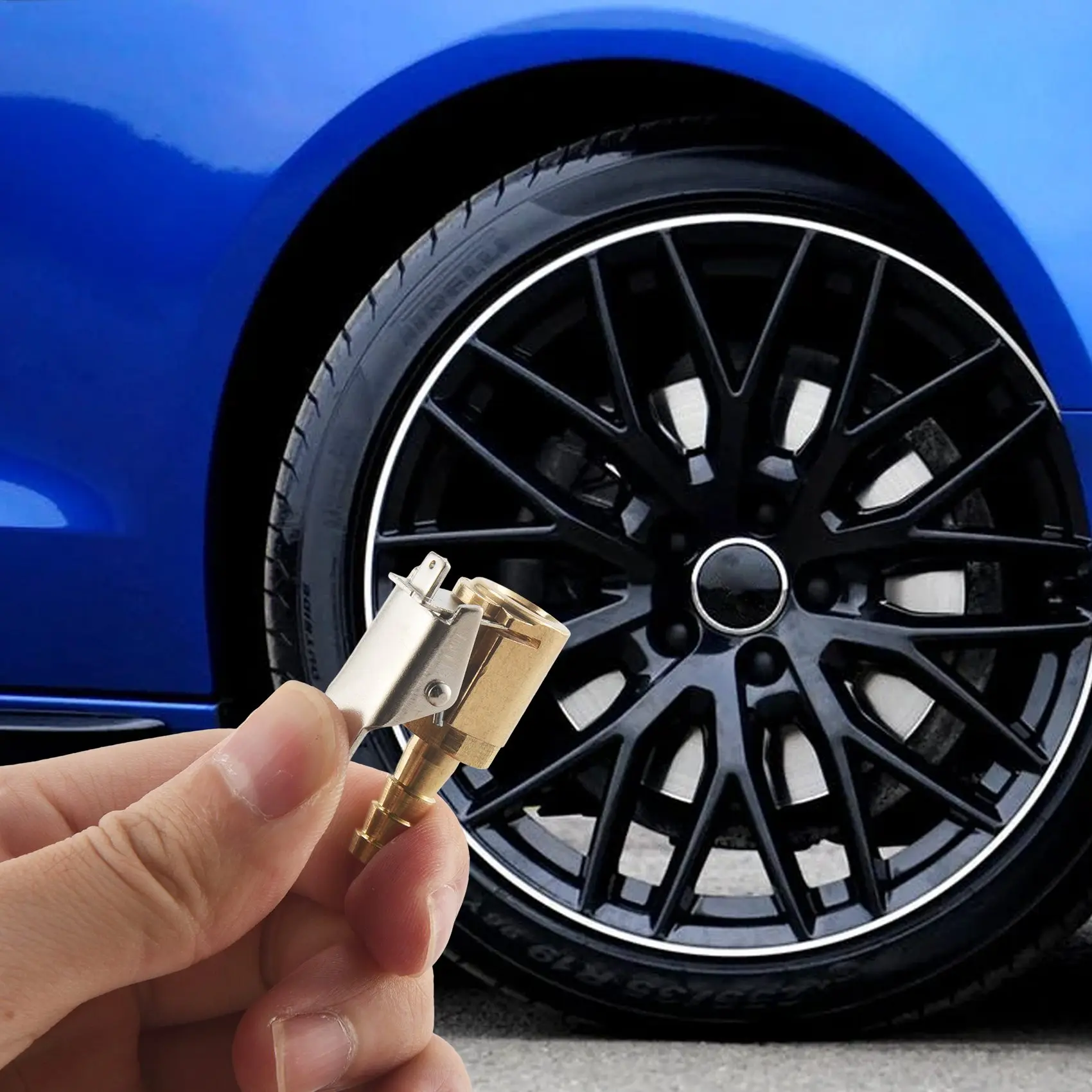 

4Pc 6Mm Auto Air Pump Chuck Clip Car Truck Tyre Tire Inflator Valve Connector Car Open Brass Stem Tire