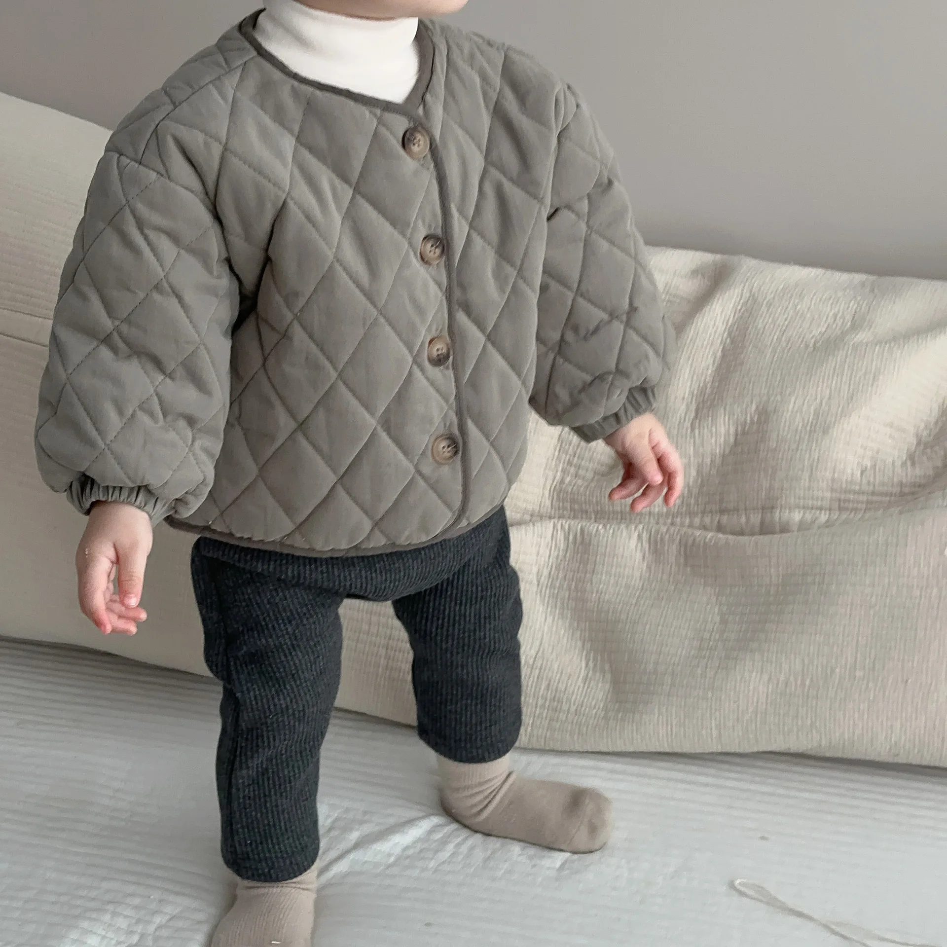 New Winter Warm Baby Long Sleeve Coat Solid Infant Cotton Padded Jacket Thick Toddler Warm Clothes Children Jacket Clothes