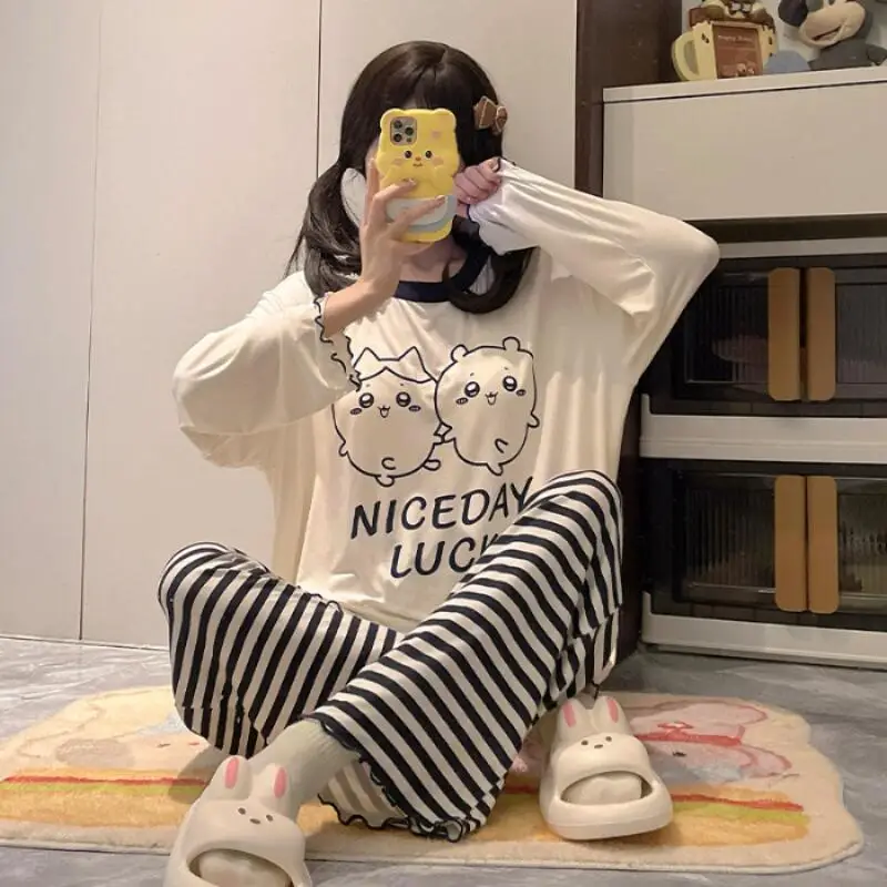 

Anime Hello Kitty Pajamas Pants Kawaii Chiikawa Women Pajama Student Sleepwear Girly Home Wear Fashion Comfortable Pajama Sets