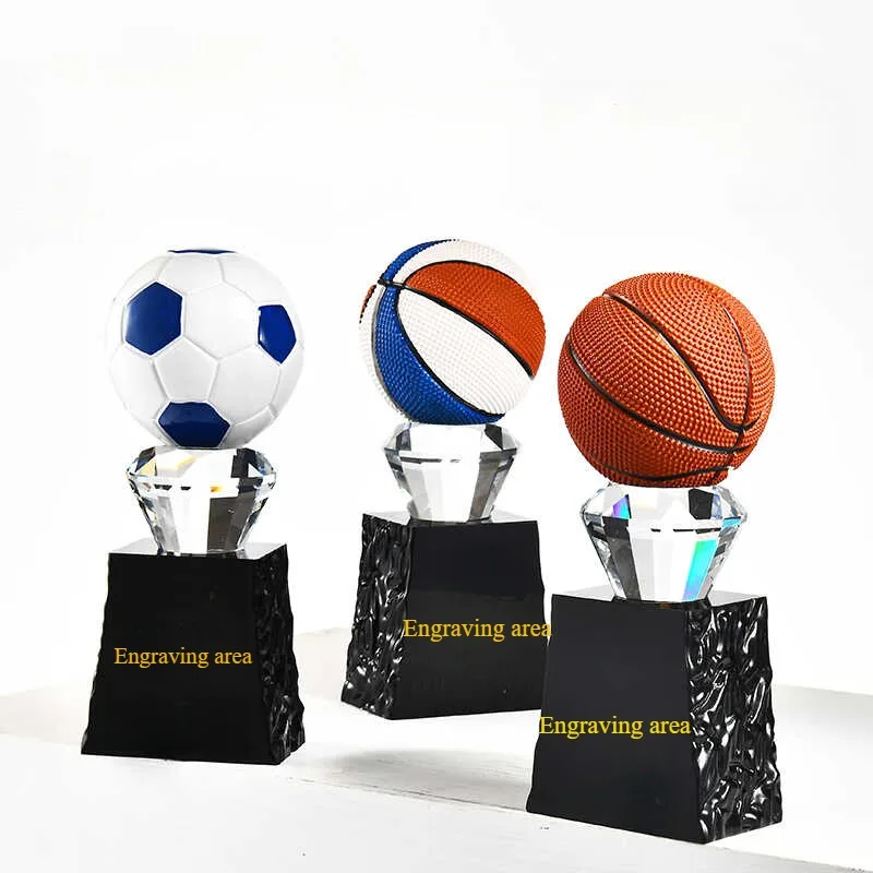 

Basketball trophy Football trophy custom high-grade crystal glass trophy MVP sports souvenirs home decoration