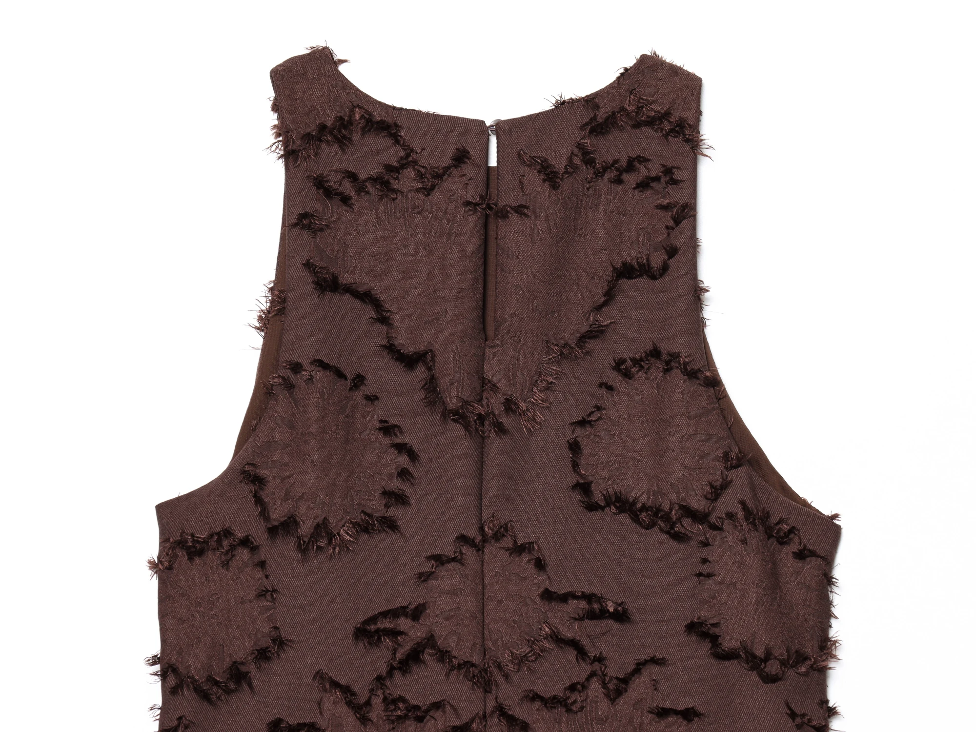 KONDALA Herbst Damen Elegantes Braunes Kleid Rundhalsausschnitt Ärmelloses Minikleid Neu 2025, Sommer Herbst Mode Urlaub Party Strandkleid
