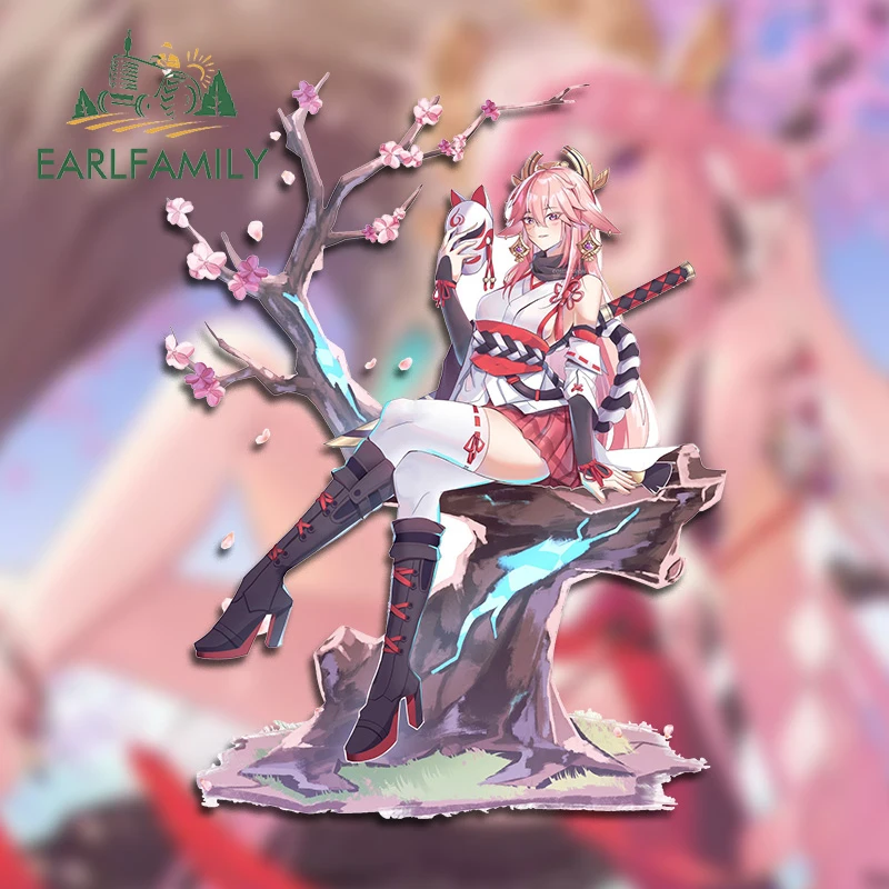 

EARLFAMILY 13 см X 9,8 см для Samurai Yae Meiko, автомобильные наклейки, простые виниловые наклейки для автомобиля, устойчивые к царапинам автомобильные аксессуары для ноутбука