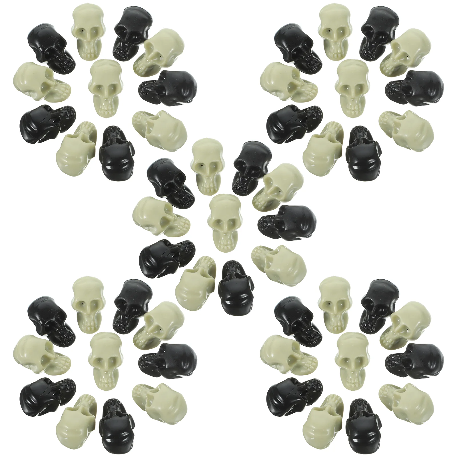 100 Pcs Make up Bulk Toys Halloween Decor Plastic Realistic Skull Prop Tricky Lifelike Head