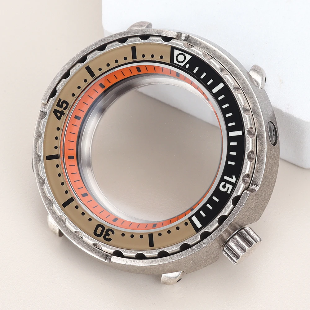 47mm Tuna Can SKX Watch Case C3 Luminous Bezel For Seiko NH35 NH36 NH38 NH34 Movement Repalcement Watch Parts 20ATM at 3.8 Crown image 3