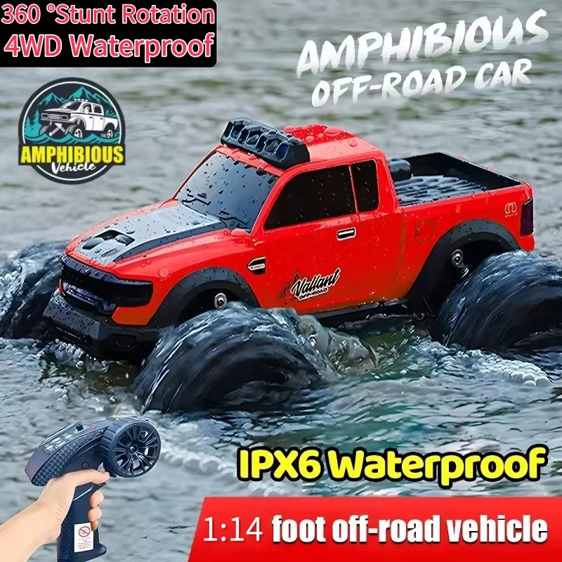 Land&Water Amphibious RC Car 4WD Off-Road Climbing Truck Remote Control Car Waterpoof Full Proportional Buggy RC Car Racing Car