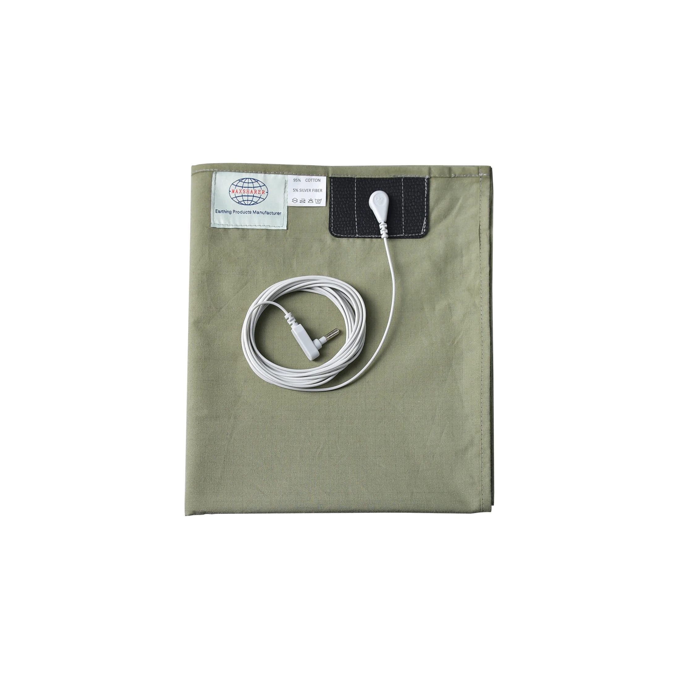 MAXSHARER Conductive 60*265cm Grounding bed sheet Organic Cotton Silver fiber Earthing grounding flat sheet  for Natural health
