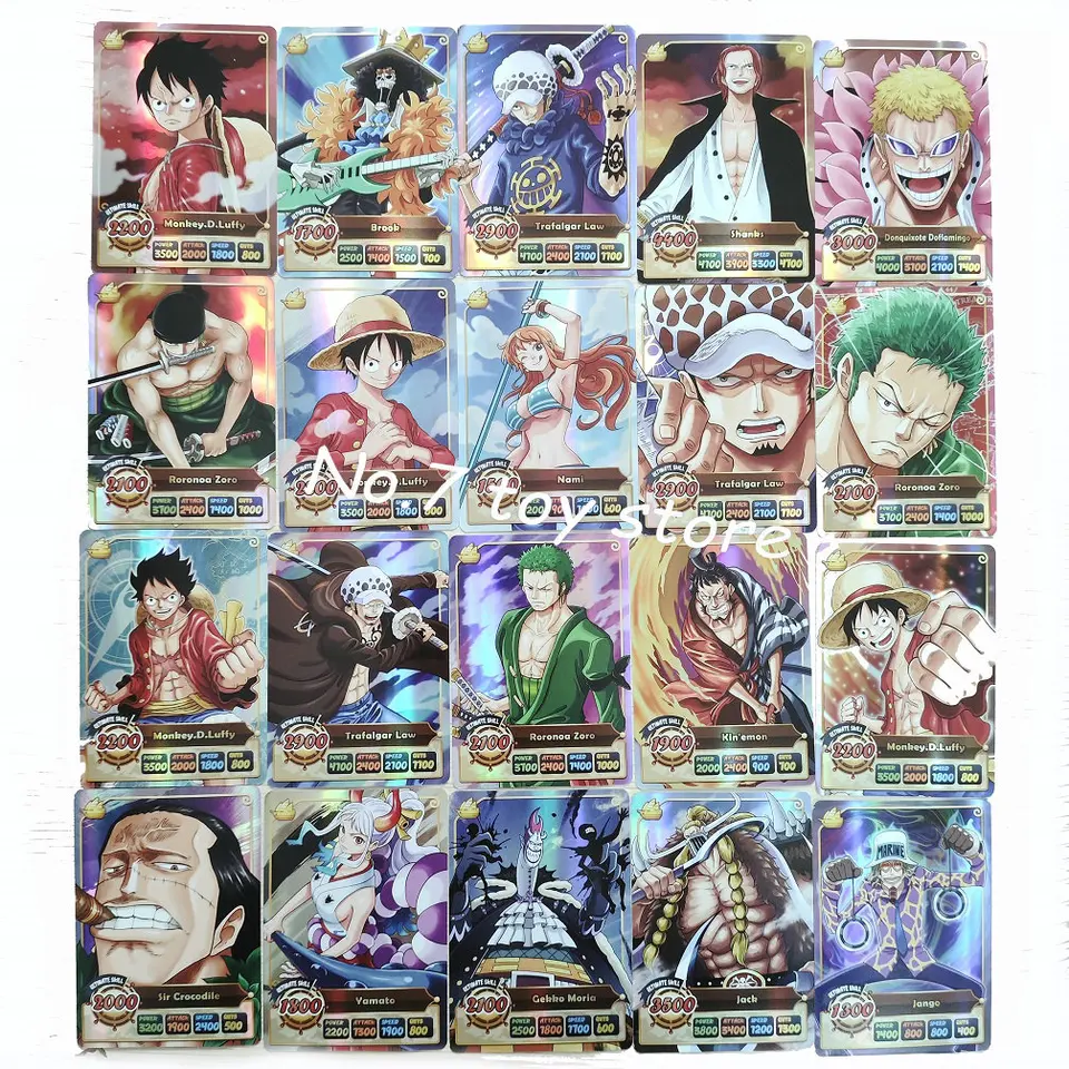 FISAPBXC OnePiiece Card,Luffy Carte Animée Cartes à Collectionner Cartoon Jeux de Cartes pour Enfants Trading Card Booster Box Anime Games Trading Card Pack,pour Les Amateurs D'anime Cadeau