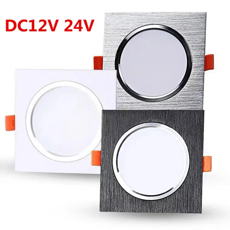 

LED DC12V Downlight Dimmable 5w 7w 9w 12w 18w 24V Ceiling Spot Light Square 220V Recessed Lamp Panel for Home ing