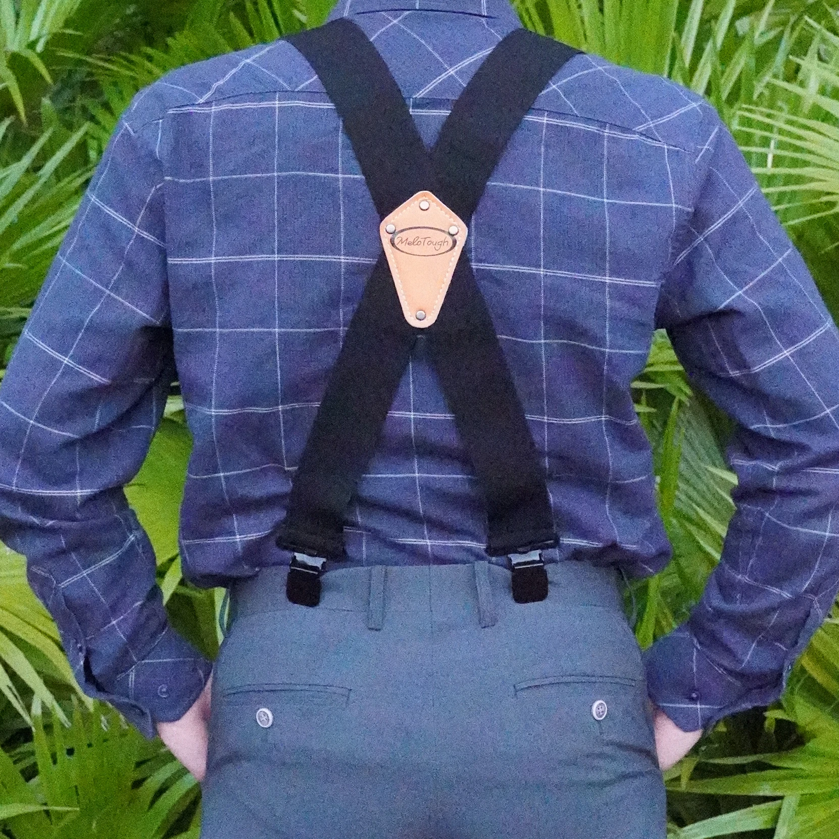 Melo Homens Industrial Suspensórios de Força, Suspensórios Totalmente Elásticos, 2 "Wide Ferramenta Cinto Suspensórios, Resistente