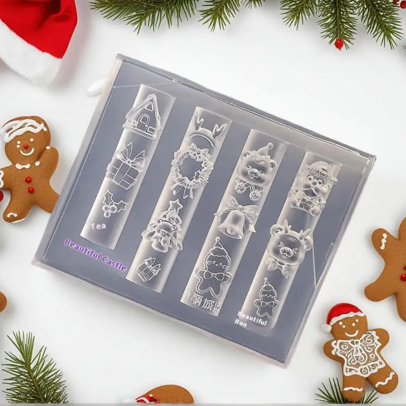 แม่พิมพ์ซิลิโคน 3 มิติ ลายตุ๊กตาหิมะ ต้นคริสต์มาส และซานตาคลอส สำหรับตกแต่งเล็บในเทศกาล จำนวน 1 ชิ้น