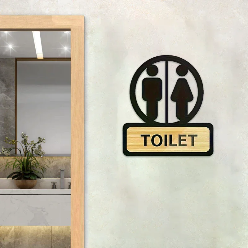 Toiletten-Erinnerungsschild, Toilettenschild, Badezimmer-Hängeschild für Unternehmen, Unternehmen, Büro, öffentliche Tür, Wand