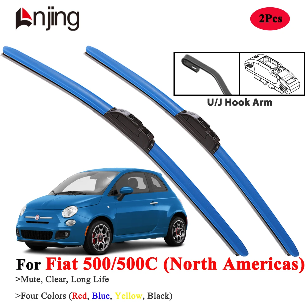 

LNJING Blue Wiper Blades For Fiat 500 500C 2011-2019