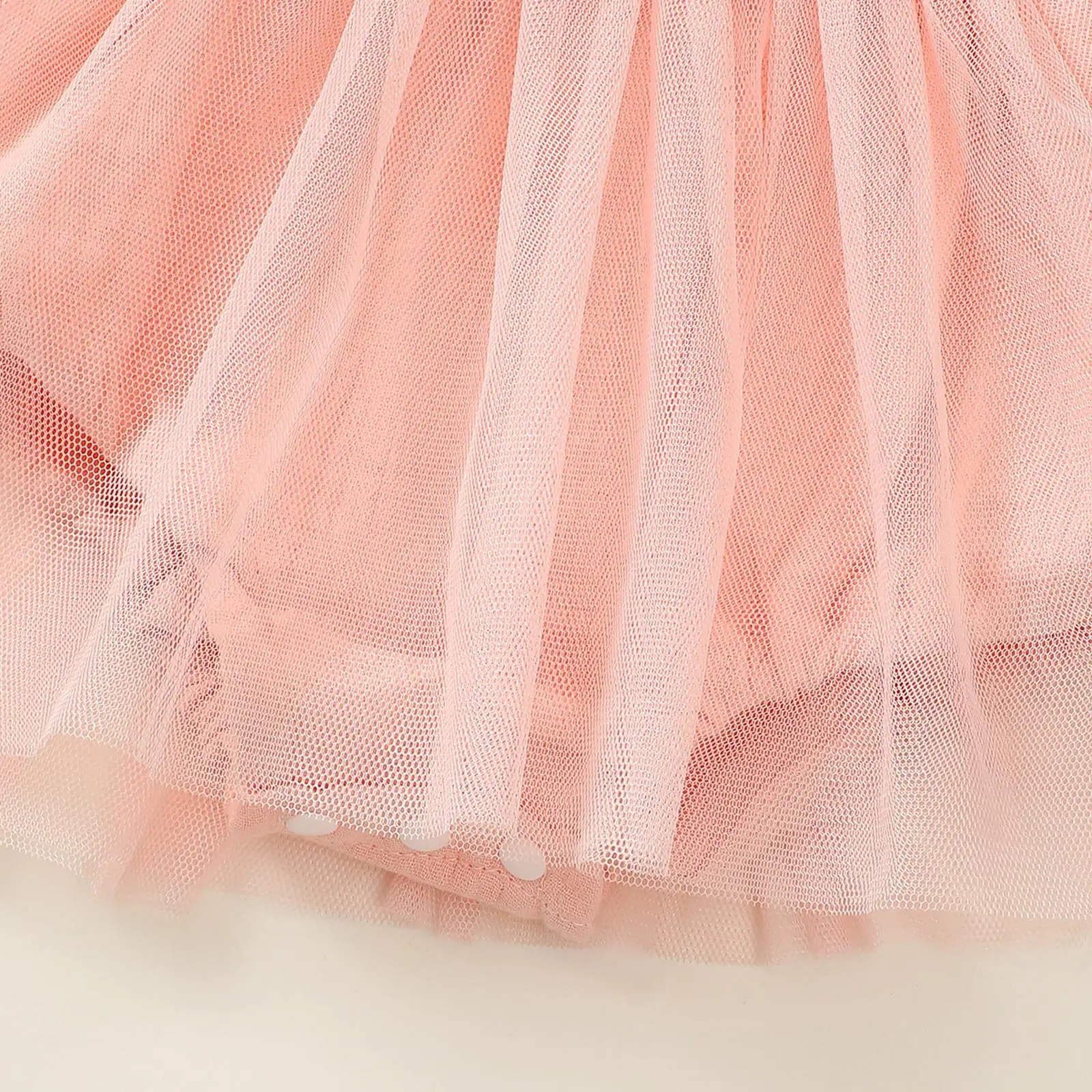 Infant Baby Girl Clothes Long Sleeve Ruffled Tulle Romper Dress with Bowknot Headband for One Year Old Birthday Party Daily Wear image 4