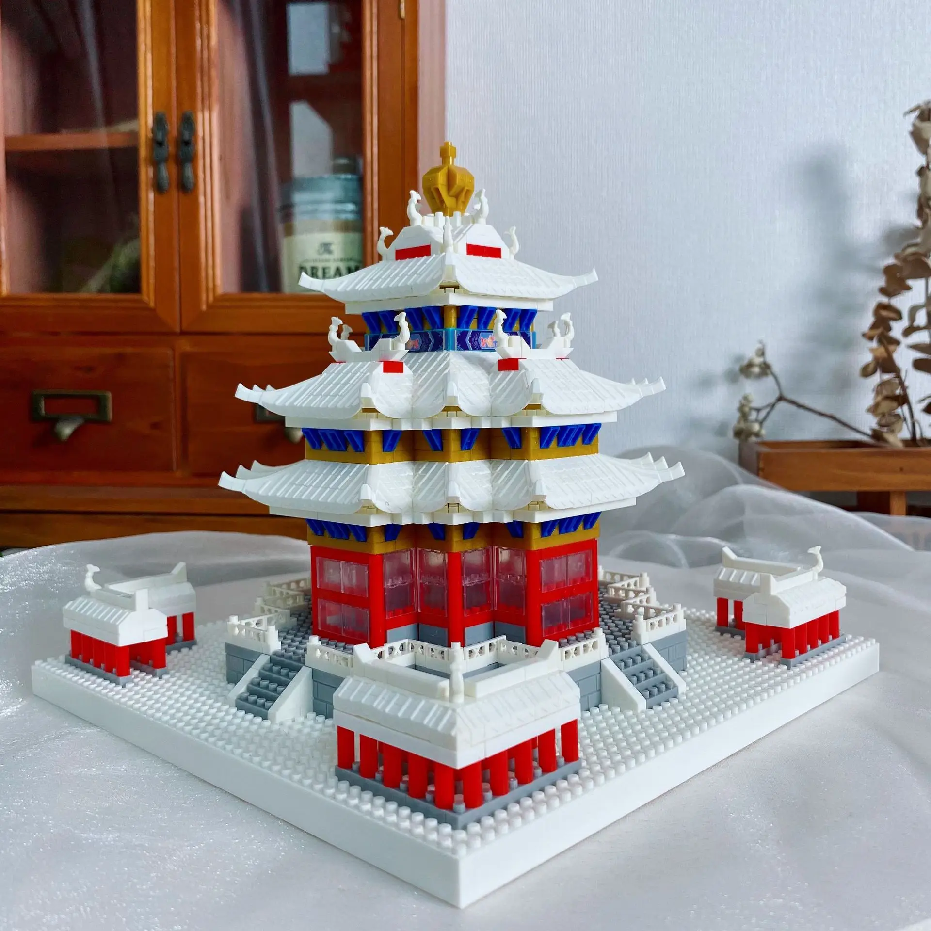 Chinese Architecture Building Blocks Imperial Palace Snowy View Corner Tower DIY Diamond Construction Blocks Toys for Kids gift